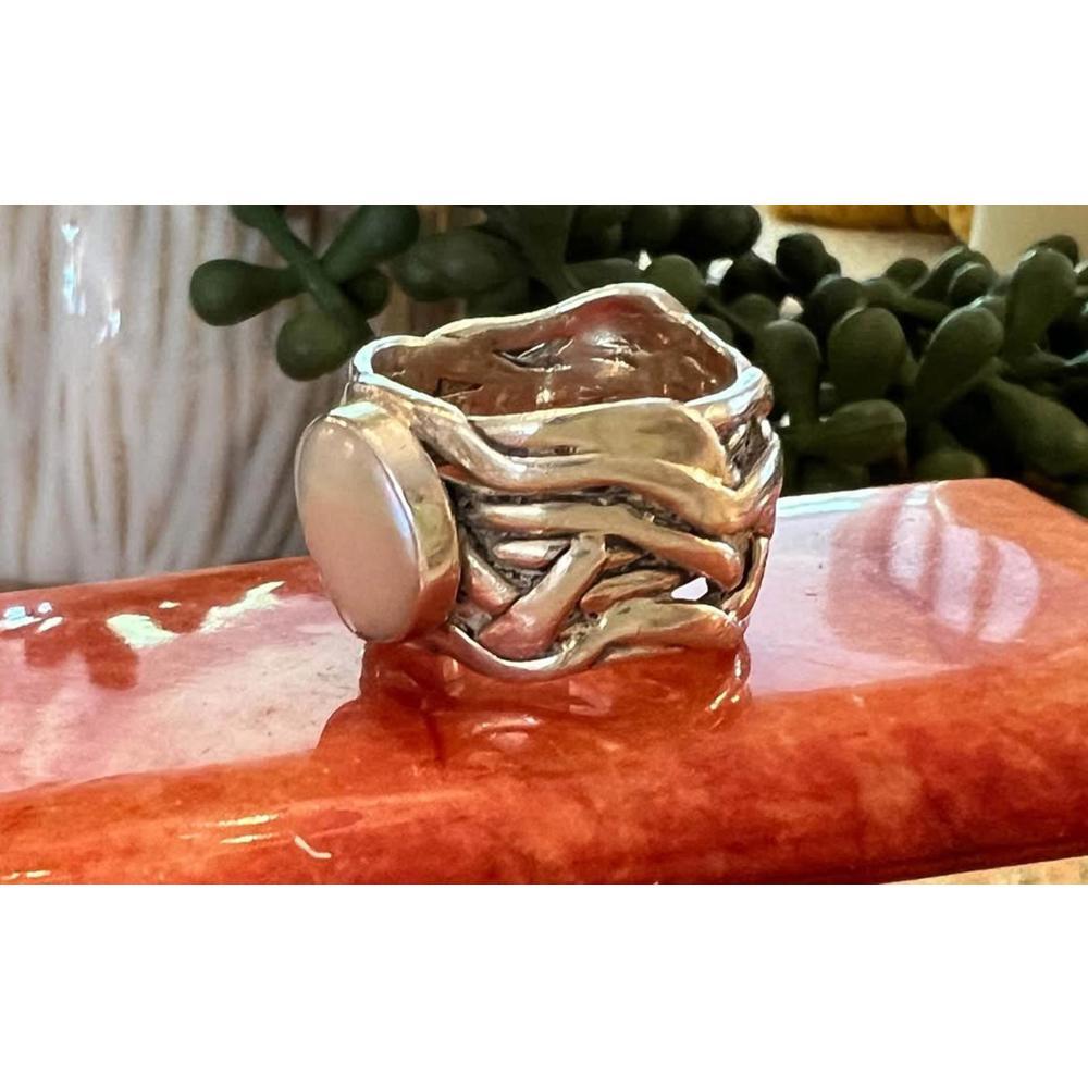 Silpada Size 7  1/2Retired Silpada Sterling Silver Coin Pearl Mermaid Ring R1542 - Picture 2 of 6